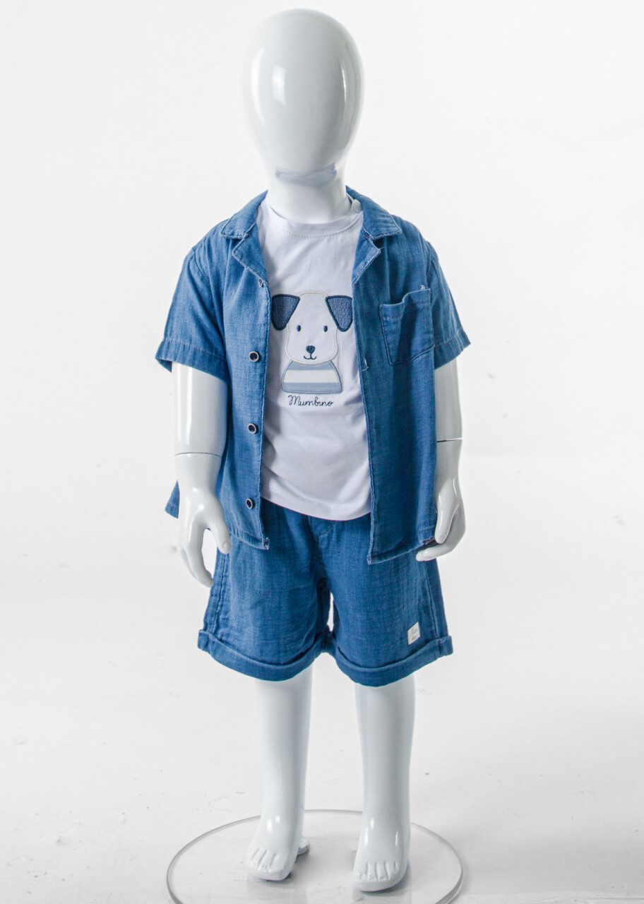 Erkek Çocuk Yazlık 3'li Alt Üst Takım 6-24 Ay 30115 Mavi - 3