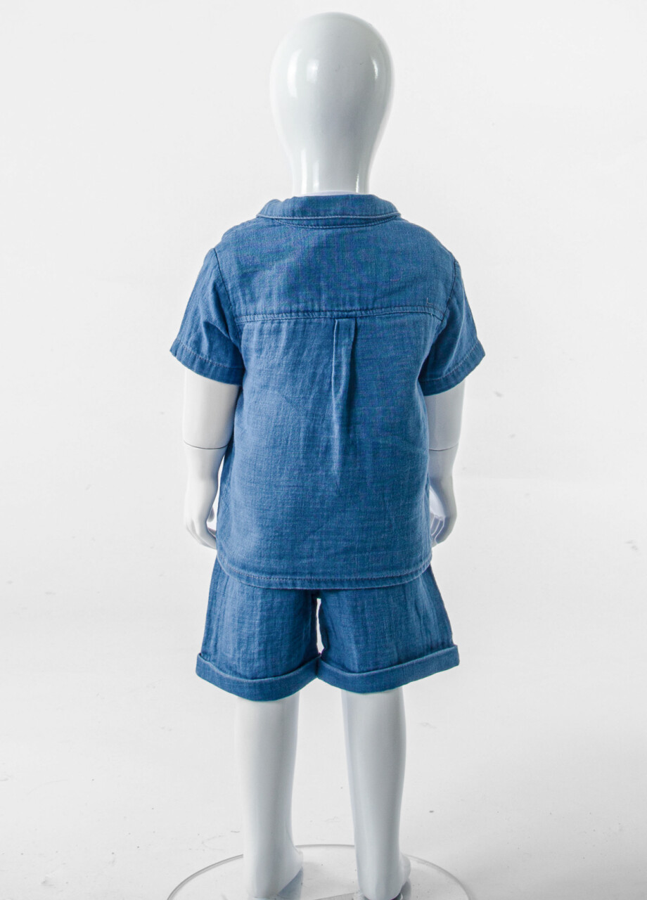 Erkek Çocuk Yazlık 3'li Alt Üst Takım 6-24 Ay 30115 Mavi - 5