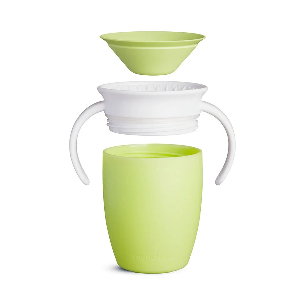 كوب تدريب مونشكين ميراكل 360 درجة، مناسب للأطفال من عمر 6 أشهر فما فوق، سعة 207 مل، لون أخضر - 2