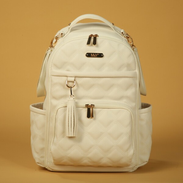 M&Y Oeste Deri Anne Bebek Bakım Sırt Çantası 7300 Krem - M&Y