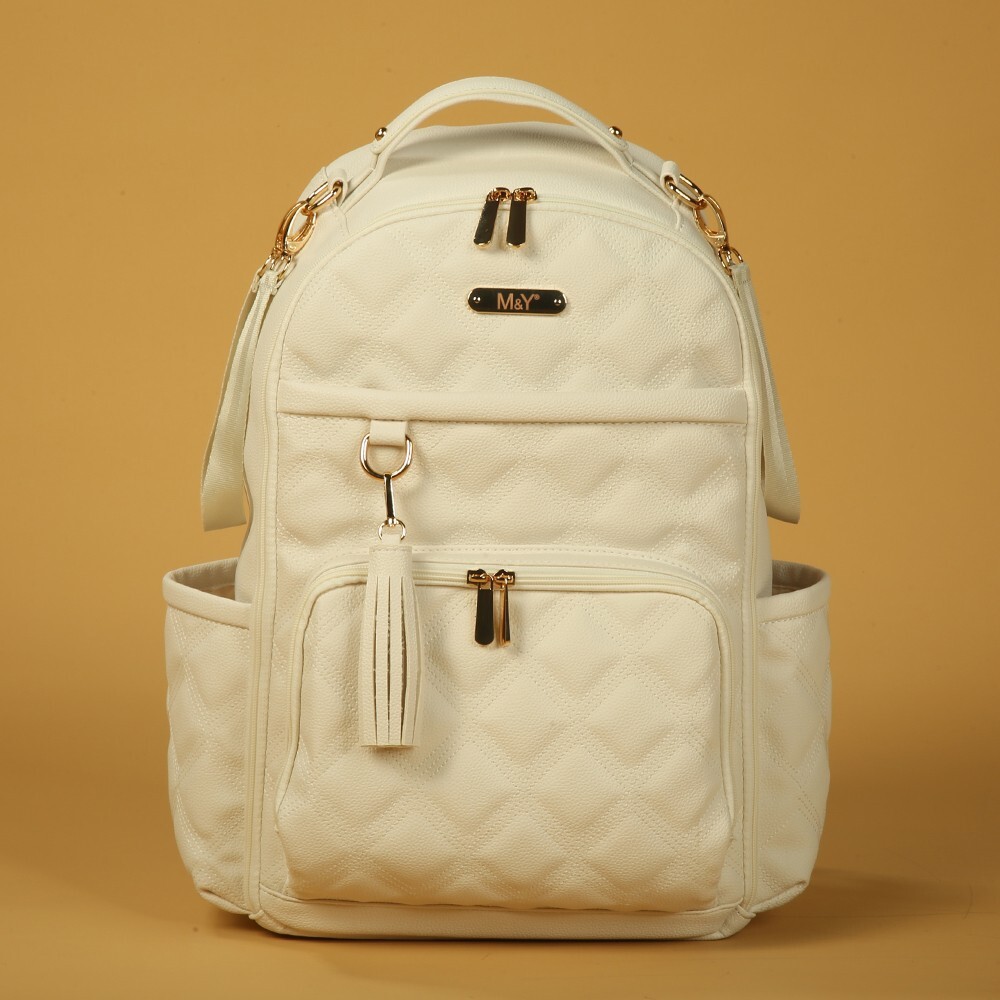 M&Y Oeste Deri Anne Bebek Bakım Sırt Çantası 7300 Krem - 1