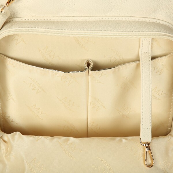 M&Y Oeste Deri Anne Bebek Bakım Sırt Çantası 7300 Krem - 3