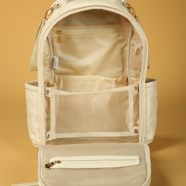 M&Y Oeste Deri Anne Bebek Bakım Sırt Çantası 7300 Krem - 4