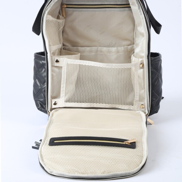 M&Y Oeste Deri Anne Bebek Bakım Sırt Çantası 7300 Siyah - 3