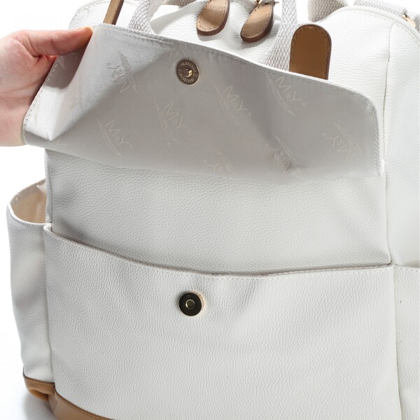 M&Y Holifera Deri Anne Bebek Bakım Sırt Çantası 7260 Krem - 4