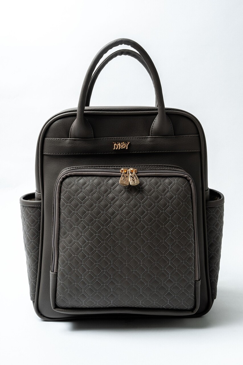 حقيبة ظهر M&Y Mia للعناية بالأم والطفل، رقم 7350، لون رمادي - 1