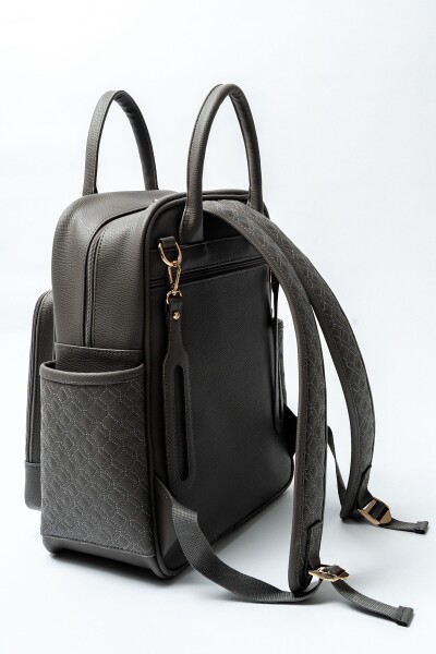 حقيبة ظهر M&Y Mia للعناية بالأم والطفل، رقم 7350، لون رمادي - 3