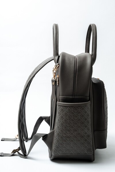 حقيبة ظهر M&Y Mia للعناية بالأم والطفل، رقم 7350، لون رمادي - 4