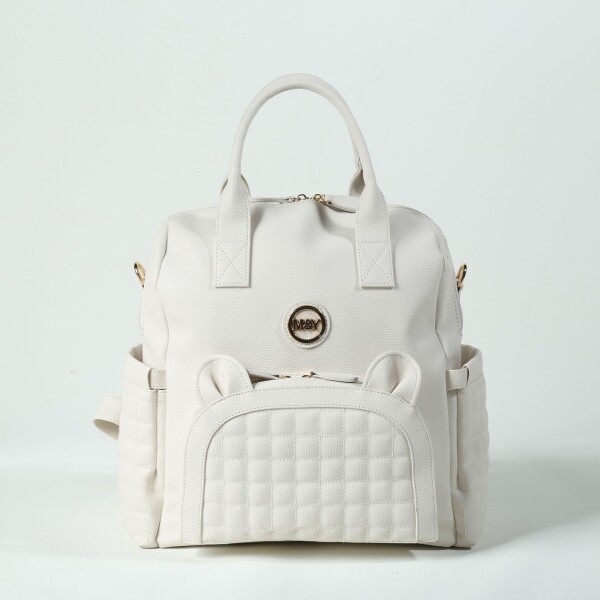 M&Y Kitty Deri Anne Bebek Bakım Sırt Çantası 7271 Krem - M&Y