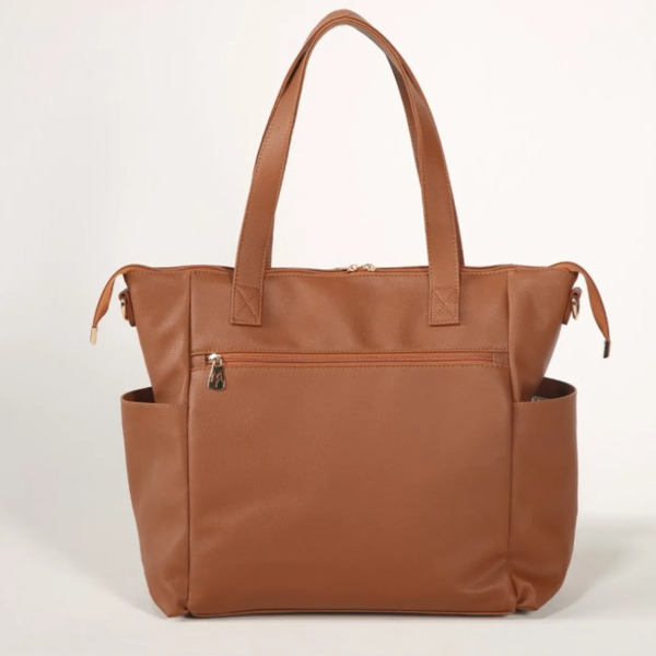 حقيبة تغيير الحفاضات للأم والطفل من إم آند واي فيكتوري الجلدية، رقم 7210، لون بني فاتح - 2