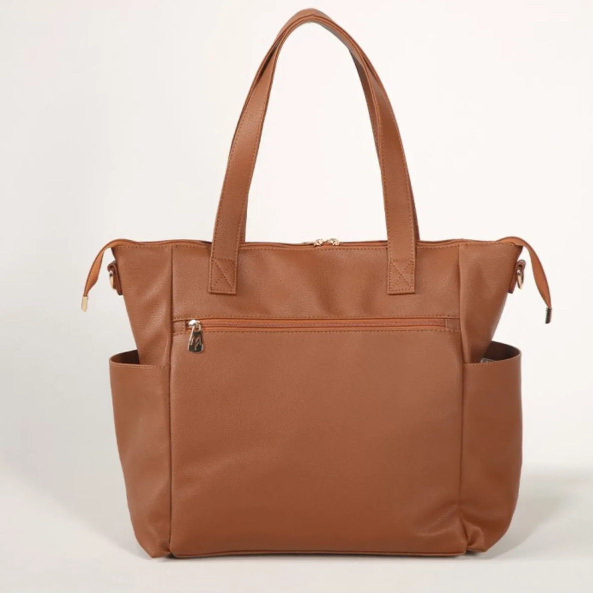 حقيبة تغيير الحفاضات للأم والطفل من إم آند واي فيكتوري الجلدية، رقم 7210، لون بني فاتح - 2