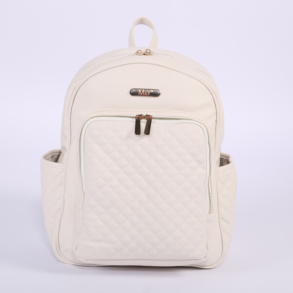M&Y Dust Deri Anne Bebek Bakım Sırt Çantası 7130 Krem - M&Y