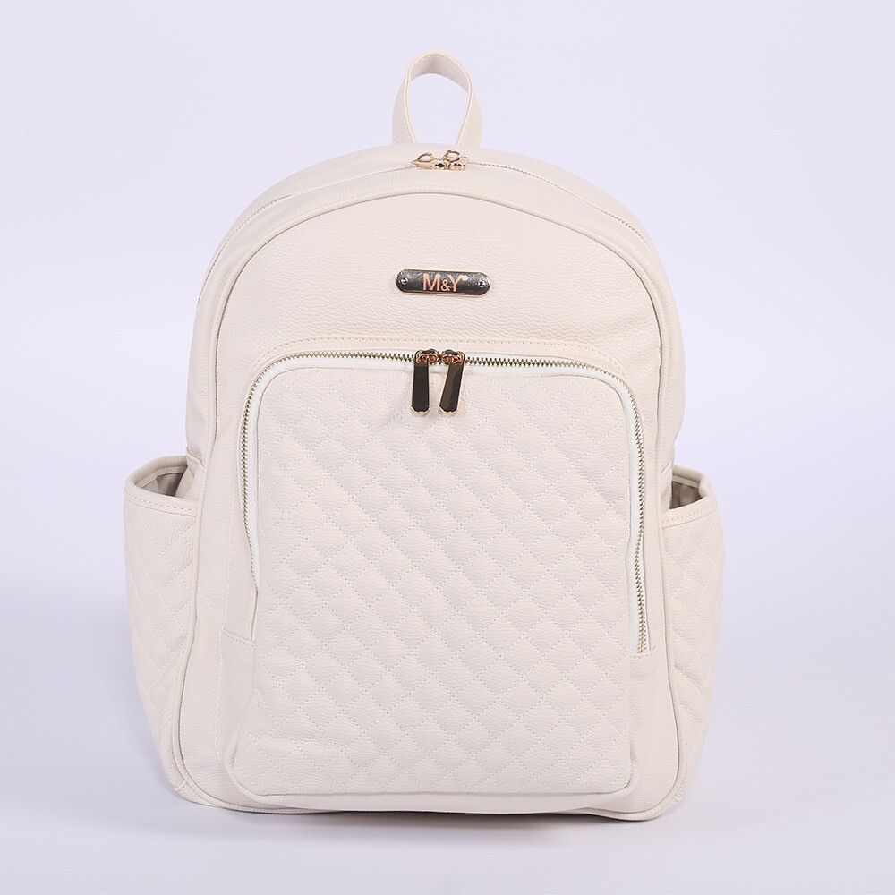 M&Y Dust Deri Anne Bebek Bakım Sırt Çantası 7130 Krem - 1