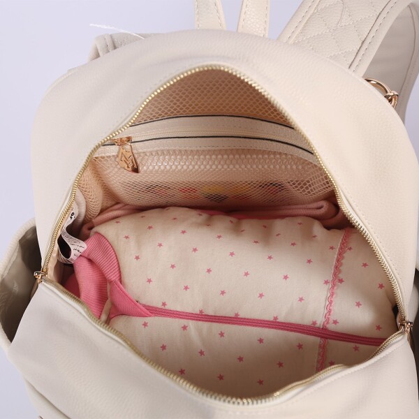 M&Y Dust Deri Anne Bebek Bakım Sırt Çantası 7130 Krem - 4