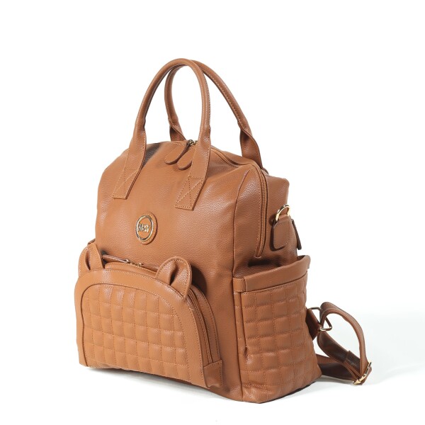حقيبة ظهر جلدية من إم آند واي كيتي للعناية بالأم والطفل 7271 لون بني فاتح - 3