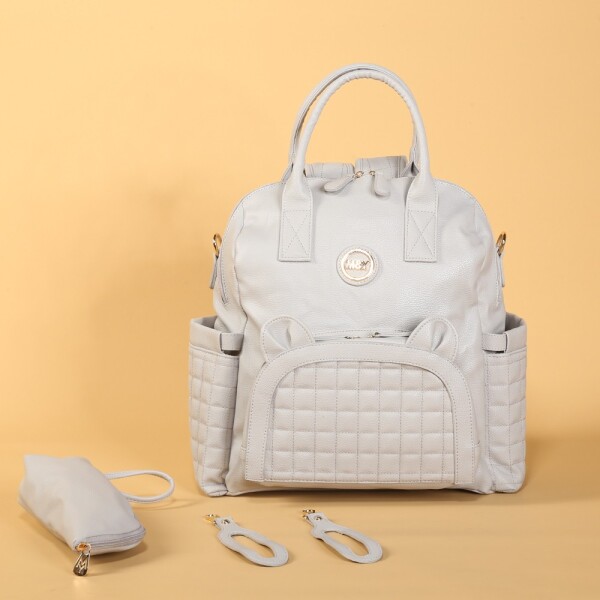 M&Y Kitty Deri Anne Bebek Bakım Sırt Çantası 7271 Gri - M&Y