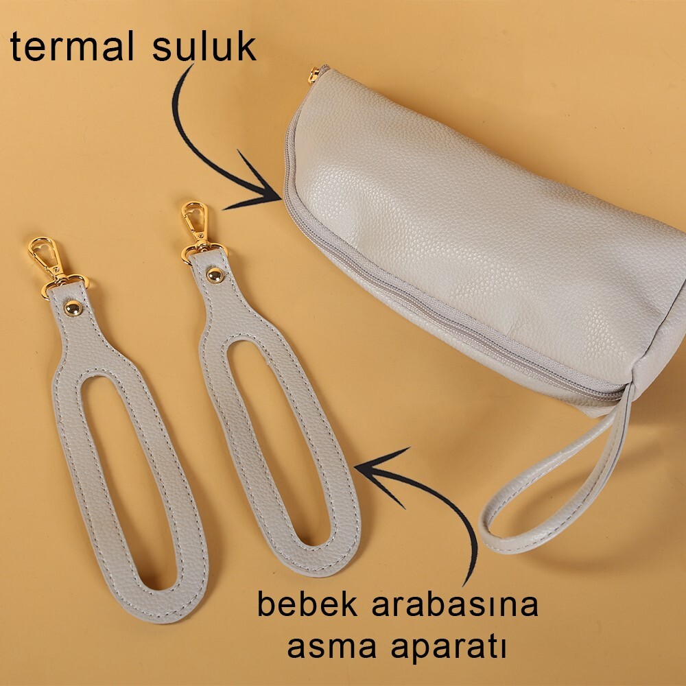 حقيبة ظهر جلدية من إم آند واي كيتي للعناية بالأم والطفل، رقم 7271، لون رمادي - 2