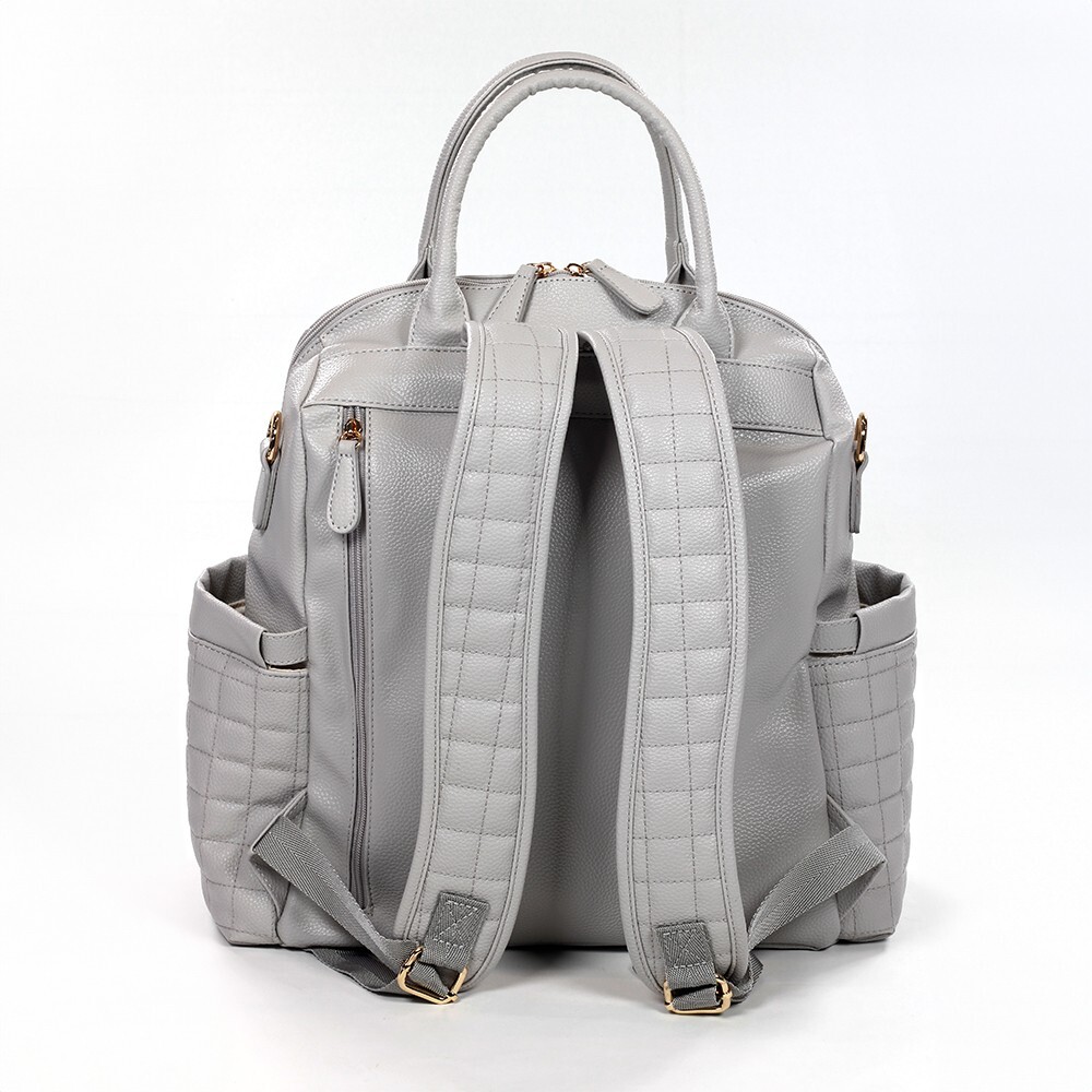 حقيبة ظهر جلدية من إم آند واي كيتي للعناية بالأم والطفل، رقم 7271، لون رمادي - 4