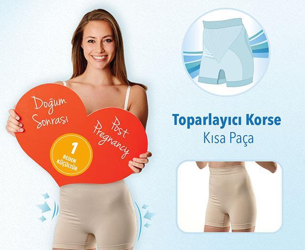 Mycey Doğum Sonrası Toparlayıcı Korse Kısa Paça Ekru - 2