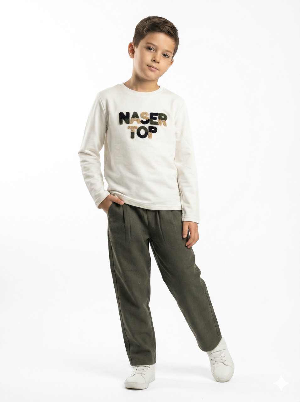Erkek Çocuk 3'lü Alt Üst Takım 6-9 Yaş 13216 Haki - 4