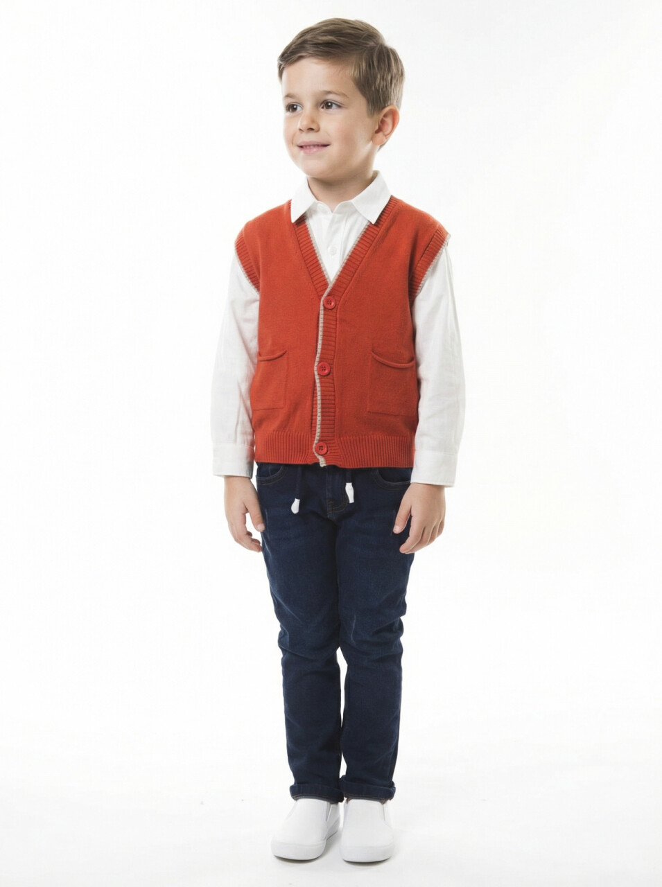 Erkek Çocuk 4'lü Alt Üst Takım 2-5 Yaş 12201 Bej - 3