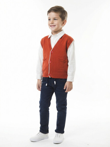 Erkek Çocuk 4'lü Alt Üst Takım 2-5 Yaş 12201 Bej - 5