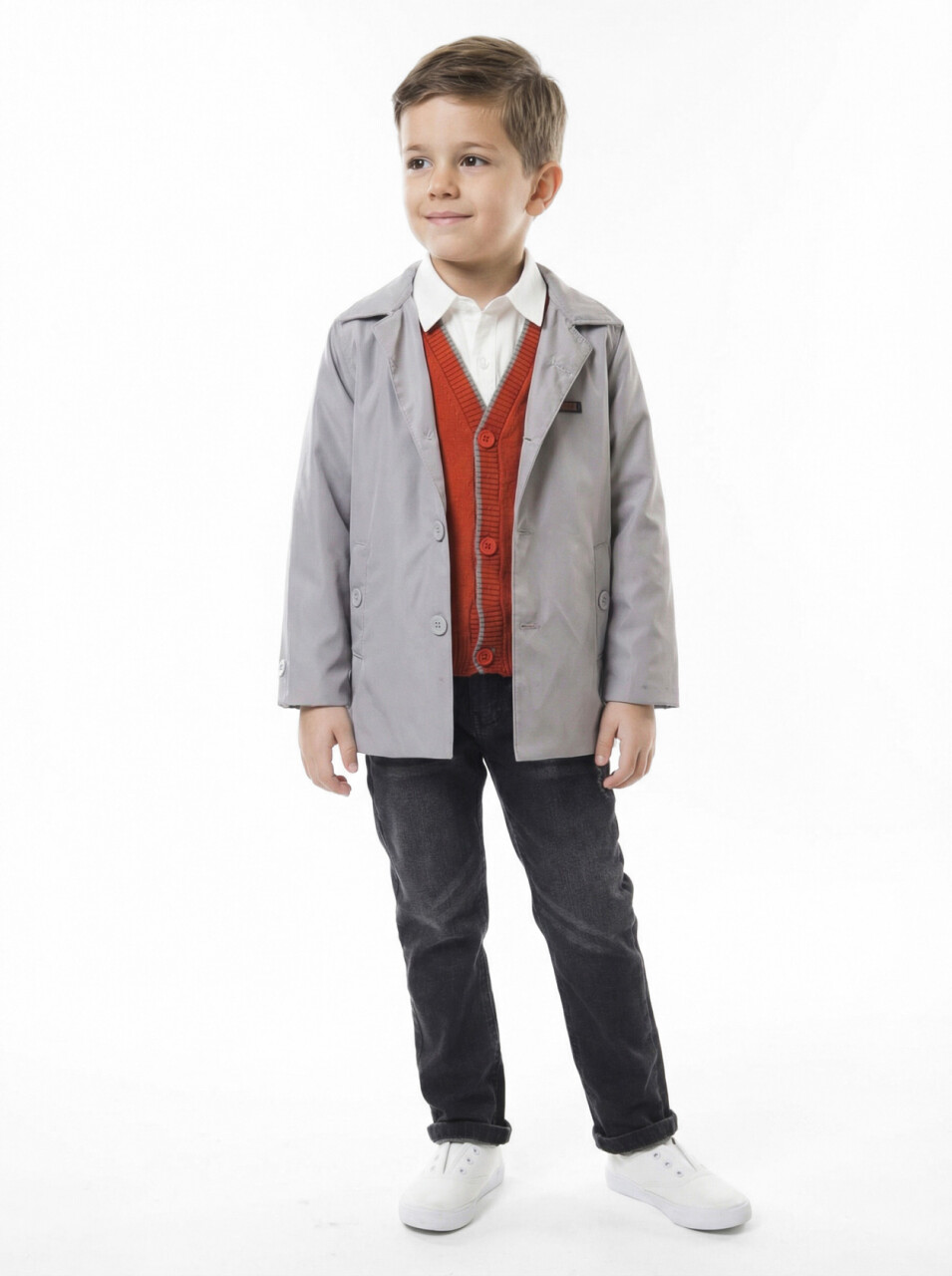 Erkek Çocuk 4'lü Alt Üst Takım 2-5 Yaş 12201 Gri - 2