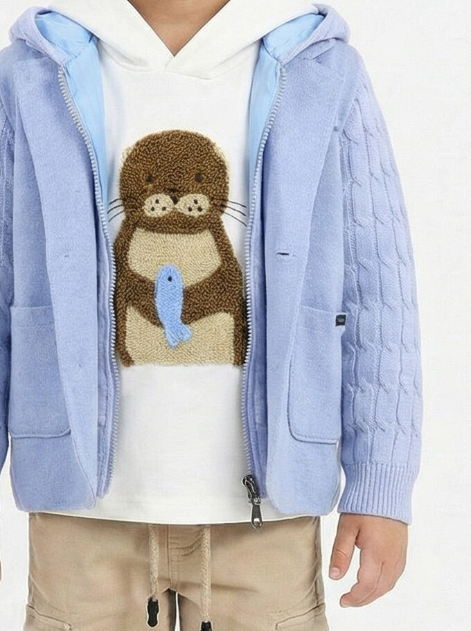 Erkek Çocuk 3'lü Alt Üst Takım 6-9 Yaş 13205 Mavi - 4