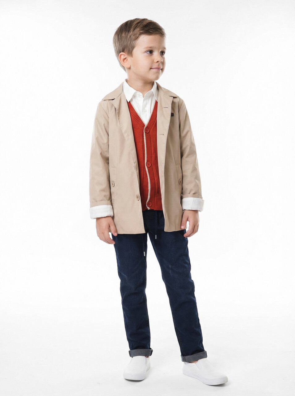 Erkek Çocuk 4'lu Alt Üst Takım 6-9 Yaş 13219 Bej - 1