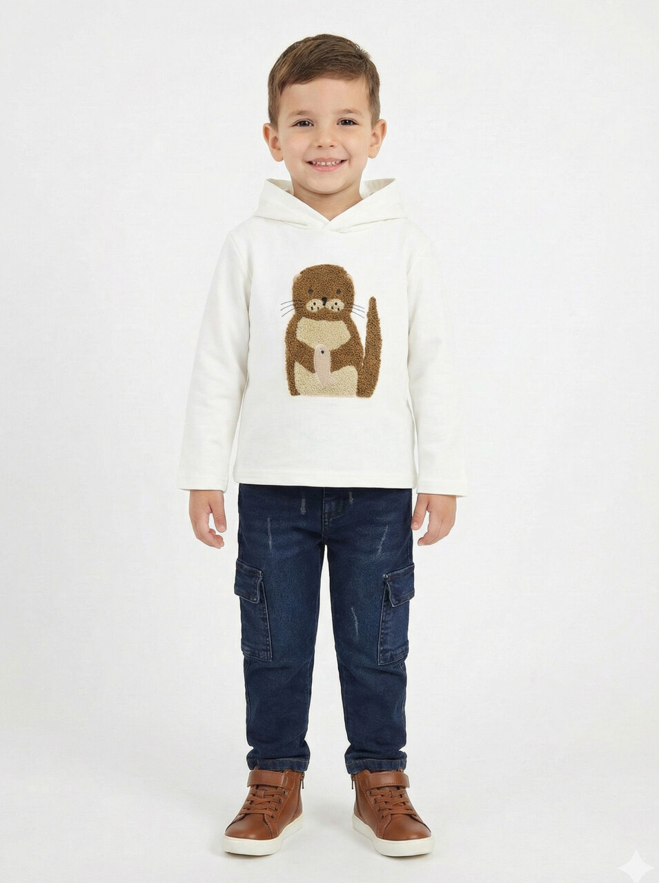 Erkek Çocuk 3'lü Alt Üst Takım 6-9 Yaş 13205 Ekru - 3