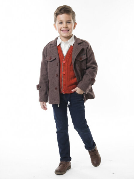 Erkek Çocuk 4'lü Alt Üst Takım 2-5 Yaş 12207 Kahverengi 