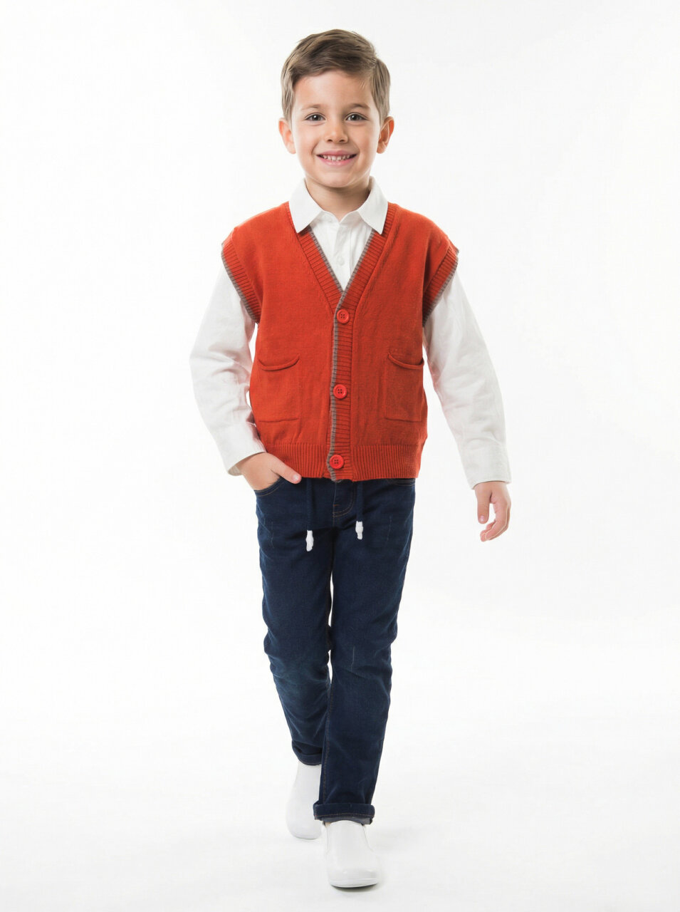 Erkek Çocuk 4'lü Alt Üst Takım 2-5 Yaş 12207 Kahverengi - 3