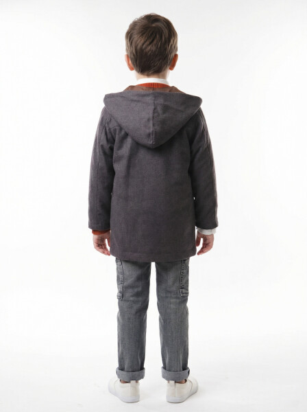 Erkek Çocuk 4'lü Alt Üst Takım 2-5 Yaş 12211 Antrasit - Turuncu - 3