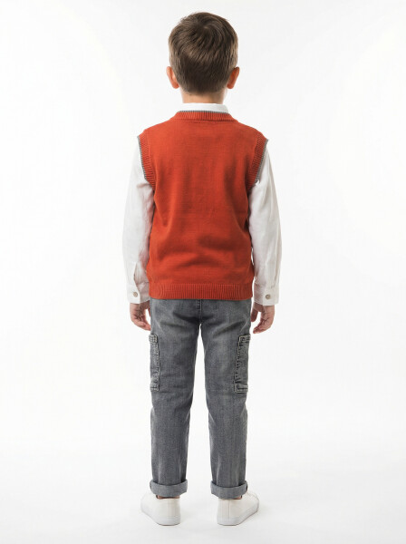 Erkek Çocuk 4'lü Alt Üst Takım 2-5 Yaş 12211 Antrasit - Turuncu - 5