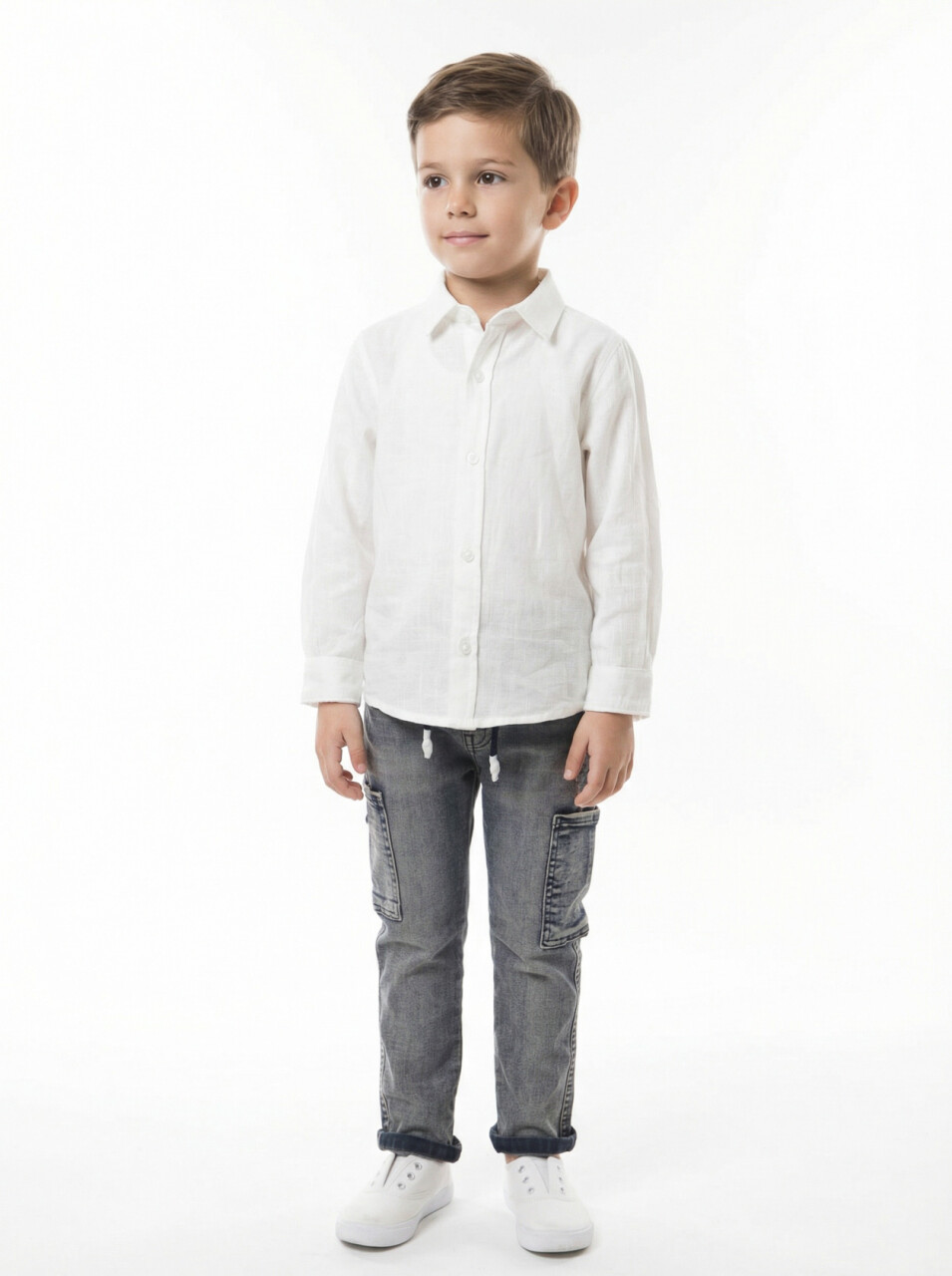 Erkek Çocuk 4'lü Alt Üst Takım 2-5 Yaş 12211 Antrasit - Turuncu - 6