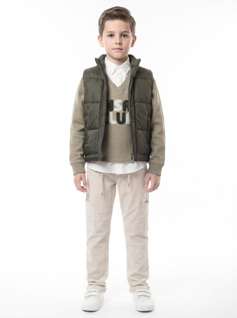 Erkek Çocuk 3'lu Alt Üst Takım 6-9 Yaş 13218 Haki - 1