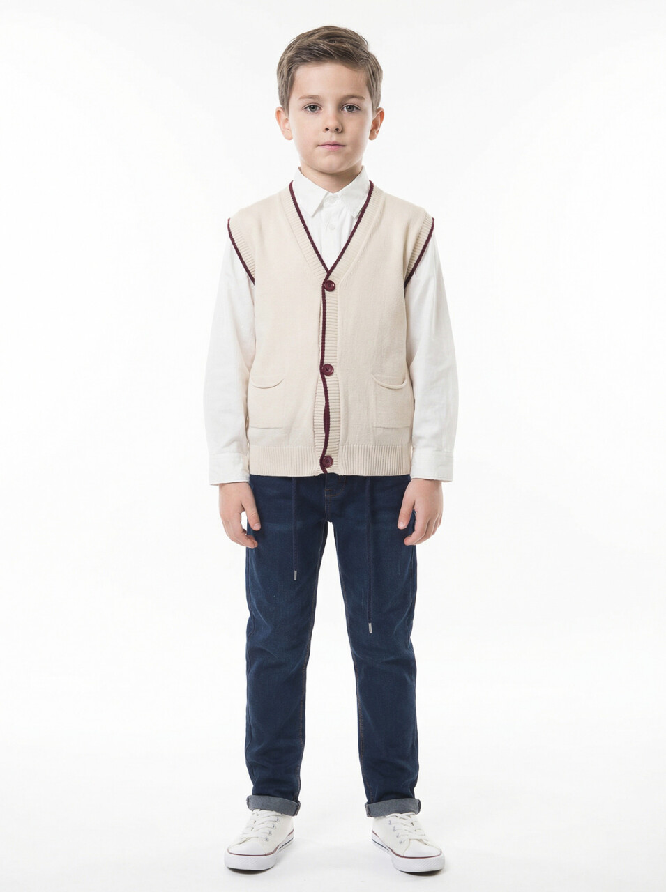 Erkek Çocuk 4'lu Alt Üst Takım 6-9 Yaş 13220 Bordo - 3