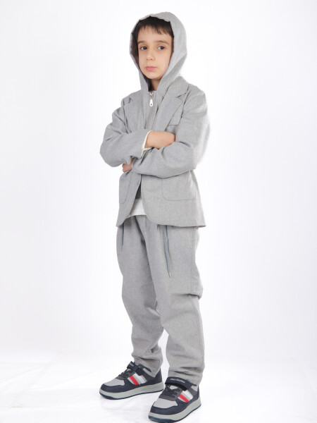 Erkek Çocuk 3'lü Alt Üst Takım 6-9 Yaş 13216 Gri - 2