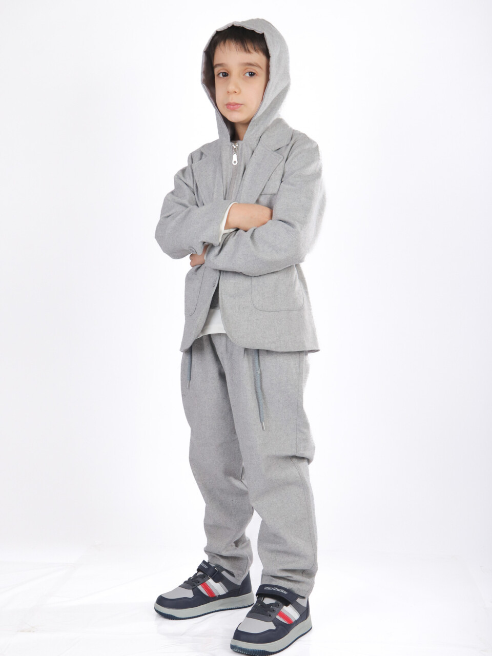 Erkek Çocuk 3'lü Alt Üst Takım 6-9 Yaş 13216 Gri - 2