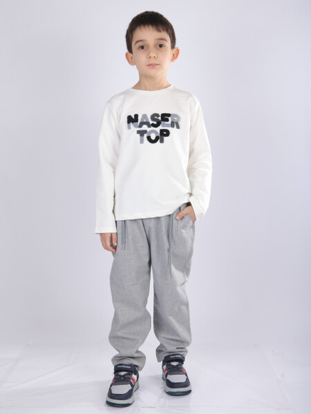 Erkek Çocuk 3'lü Alt Üst Takım 6-9 Yaş 13216 Gri - 3