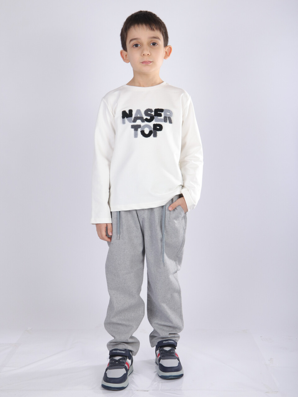 Erkek Çocuk 3'lü Alt Üst Takım 6-9 Yaş 13216 Gri - 3