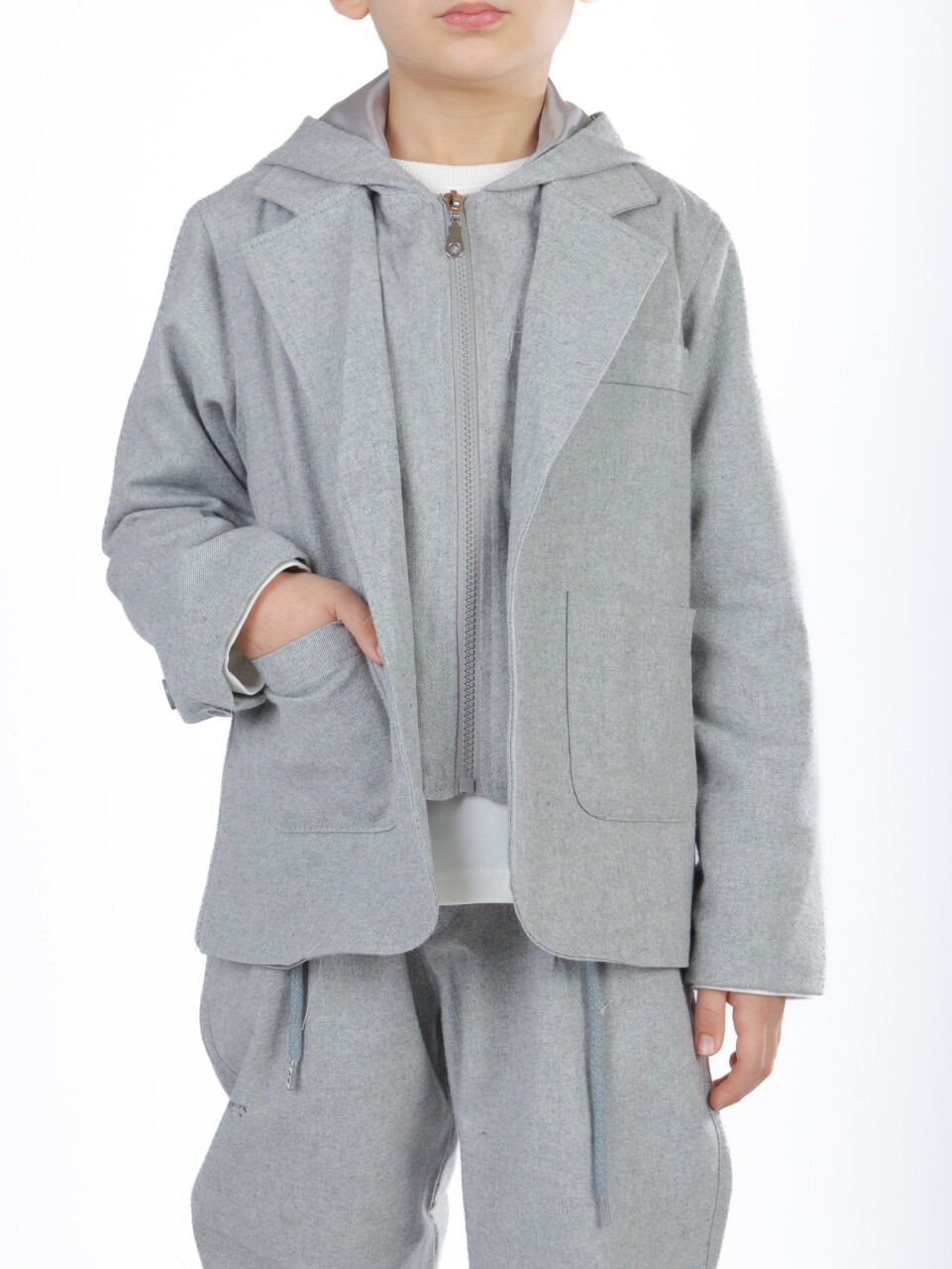 Erkek Çocuk 3'lü Alt Üst Takım 6-9 Yaş 13216 Gri - 6