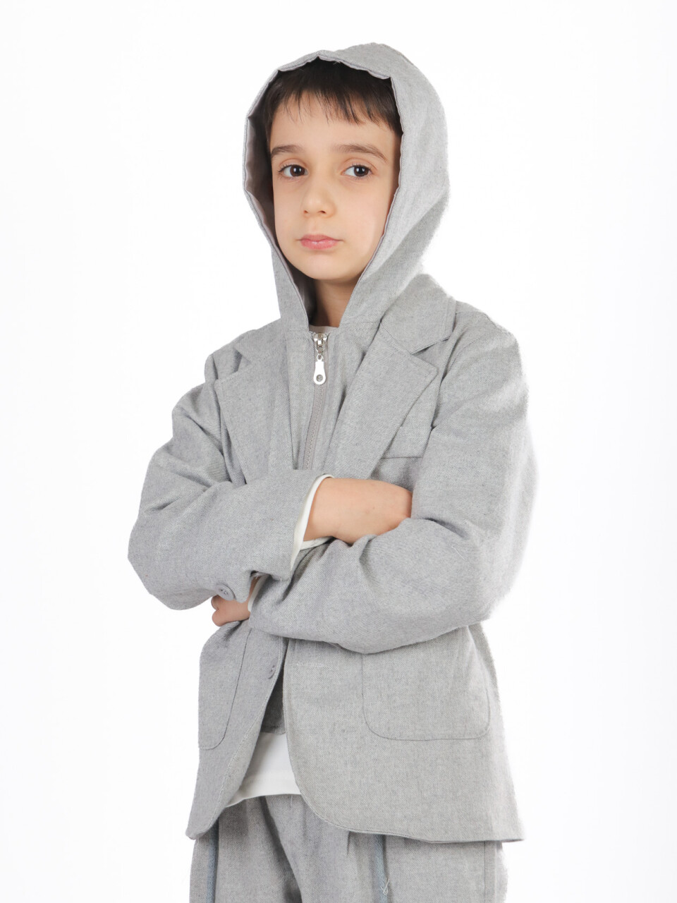 Erkek Çocuk 3'lü Alt Üst Takım 6-9 Yaş 13216 Gri - 8