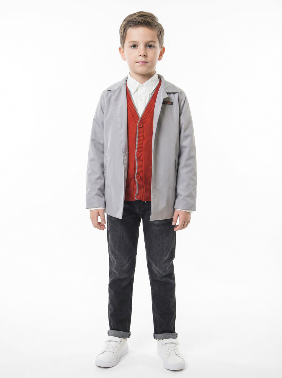 Erkek Çocuk 4'lu Alt Üst Takım 6-9 Yaş 13219 Gri - 1
