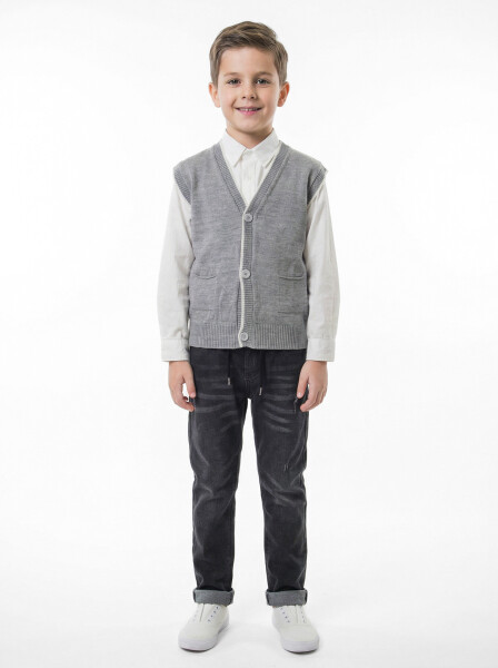 Erkek Çocuk 4'lu Alt Üst Takım 6-9 Yaş 13204 Gri - 3