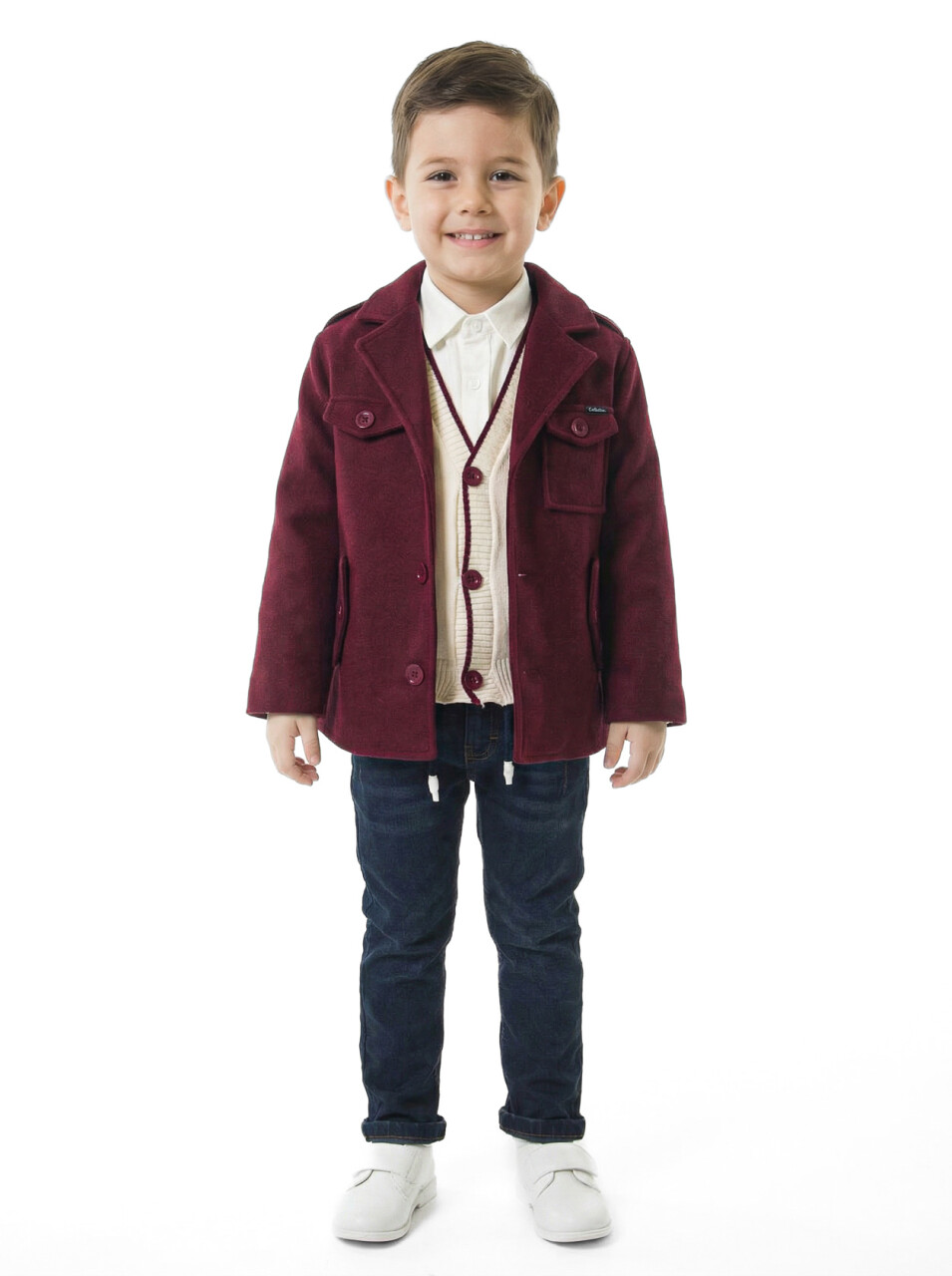 Erkek Çocuk 4'lü Alt Üst Takım 2-5 Yaş 12207 Bordo - 1