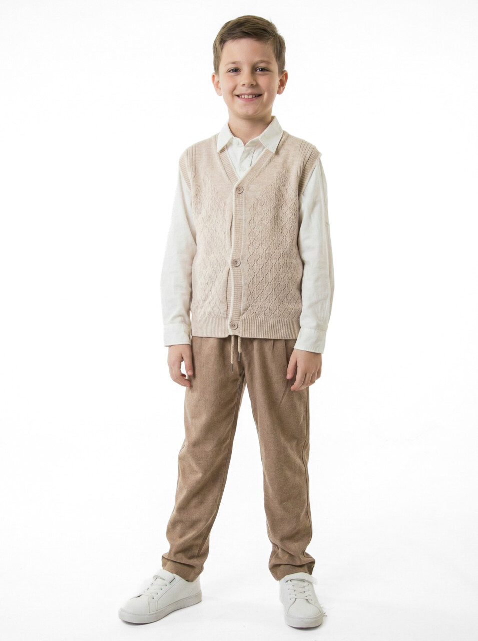 Erkek Çocuk 4'lu Alt Üst Takım 11-14 Yaş 14201 Bej - 3