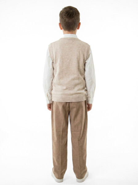 Erkek Çocuk 4'lu Alt Üst Takım 11-14 Yaş 14201 Bej - 4