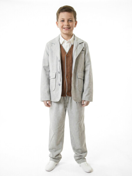 Erkek Çocuk 4'lu Alt Üst Takım 11-14 Yaş 14201 Gri - NASR GRUB