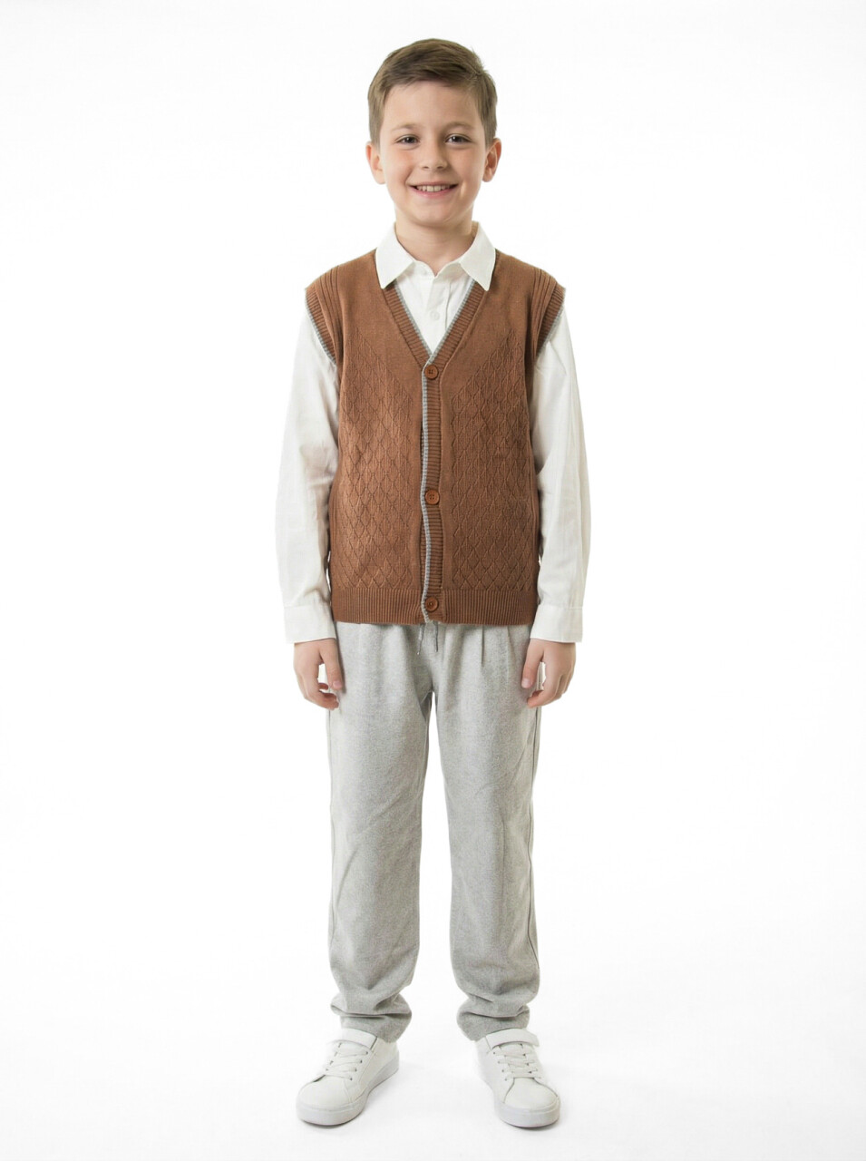 Erkek Çocuk 4'lu Alt Üst Takım 11-14 Yaş 14201 Gri - 3